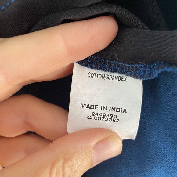 eShakti Blue Black Colorblock Blouse Top Long Sleeve Women's Plus Size 2X/20W - Picture 4 of 5